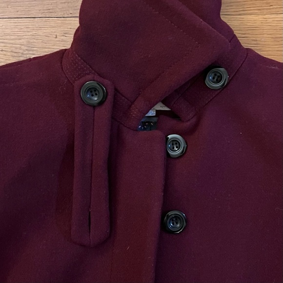 Ann Taylor LOFT Maroon/Burgundy Wool Coat Petite Small - Picture 7 of 8